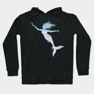 playful mermaid in cool pastel colors Hoodie